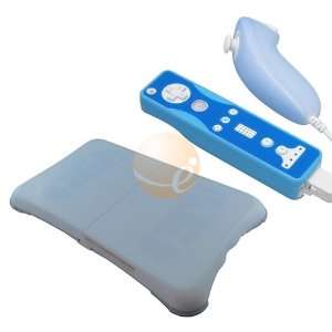   Blue / Solid Blue) + Skin Case for Wii Fit Balance Board, Light Blue