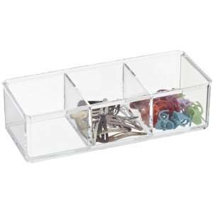  The Container Store 3 Section Acrylic Organizer Office 