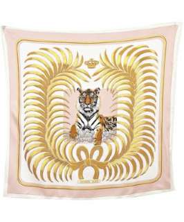 Hermes pink silk Royal Tiger square scarf  
