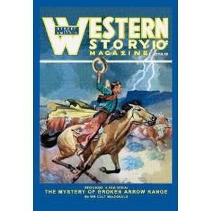 Western Story Magazine Broken Arrow Range 12x18 Giclee on canvas 