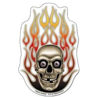  Landefeld   Flaming Skull   Die Cut Magnet by Michael Landefeld