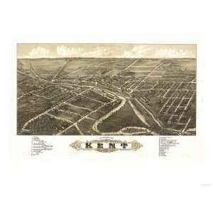  Kent, Ohio   Panoramic Map Premium Poster Print, 12x16 