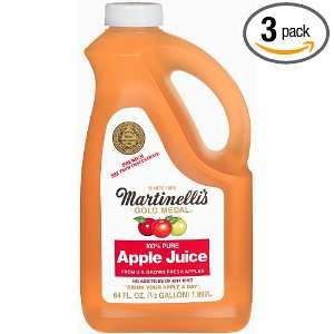 Martinellis Apple Juice, 64 Ounce (Pack of 3)  Grocery 