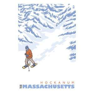  Stylized Snowshoer, Hockanum, Massachusetts Giclee Poster 