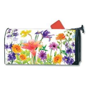   Watercolor Garden MailWrap, Mailbox Cover, Built in Magnetic Strups