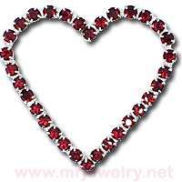 NEW RED HEART Rhinestone Brooch Pin   