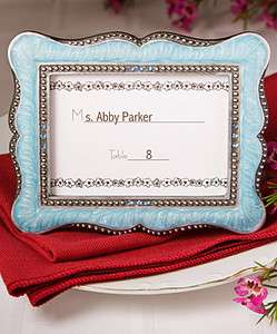     Blue Victorian Design Frame / Place Card Holder   Wedding Favors