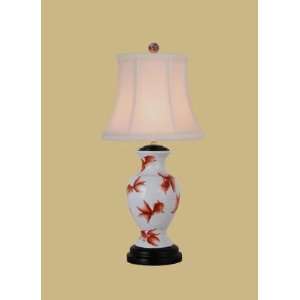  PORCELAIN GOLD FISH MINI VASE LAMP