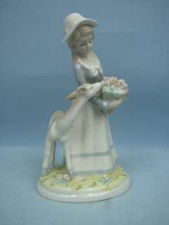 Porcelain Girl With Deer Figurine by Espada Navaro  