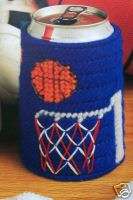 Plastic Canvas Pattern Basketball Beverage Cover  