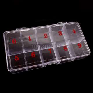 clear plastic nail art tip storage box case tool X01  