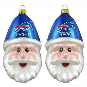  Topperscott Buffalo Bills 2 Glass Santa Cap Ornaments 