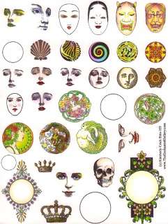Art Doll Faces Face Polymer Clay Button RUBBER STAMPS  