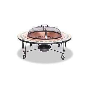 Mosaic Tile and Copper Outdoor Fire Bowl Table