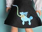 black poodle skirt white blouse fits american girl detailed blue