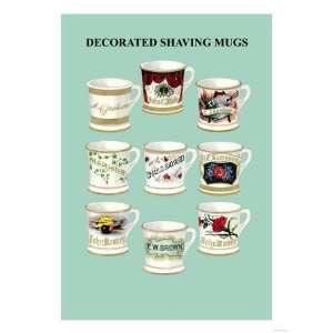  Decorated Shaving Mugs Giclee Poster Print, 24x32