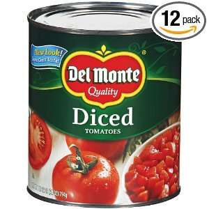 Del Monte Diced Tomatoes, 28 Ounce (Pack of 12)  Grocery 