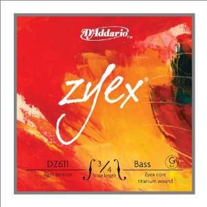   addario Dz611 Zyex 3/4 Bass Single G String Light Musical Instruments