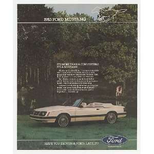  1983 Ford Mustang Convertible Print Ad