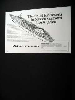 Princess Cruise Line Mexico Cruises 1968 print Ad  