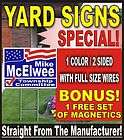 100 18x24 2 Sided Business Political Yard Signs w/Wires