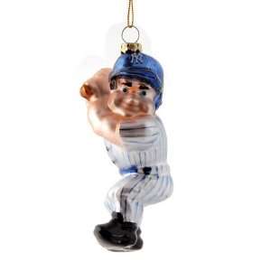 New York Yankees Mlb Blown Glass Batter Ornament (4 Caucasian 