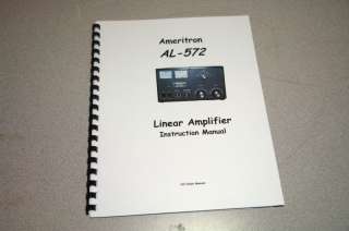 Ameritron AL 572 Amplifier Manual w/Plastic Covers  