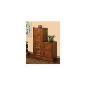  2 Piece 6 Drawer File Cabinet in Oak Finish by Coaster 