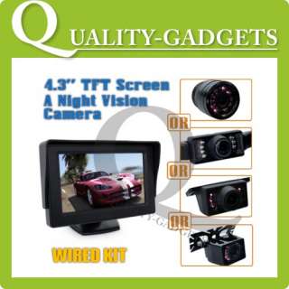 TFT LCD Monitor Car Rear View Camera Kit Parking System 2CH Video 