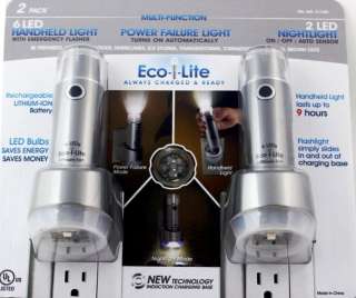 pack Rechargeable LED flashlight/Power failure light/night light w 