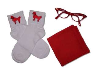   adult socks w red poodle applique s fit adults shoe size 4 10 red