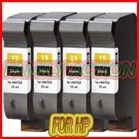 4pk HP 15 C6615DN Blk for HP DeskJet 810 PSC 940 920  