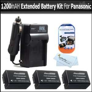  3 Pack Battery Kit For Panasonic Lumix DMC FZ100 DMC FZ40 
