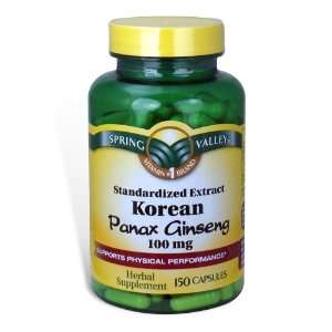 Spring Valley   Korean Panax Ginseng 100 mg, Standardized Extract, 150 