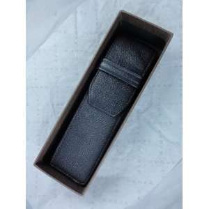   Full Grain Genuine Italian Leather Double Pouch for Pen Pencil Set