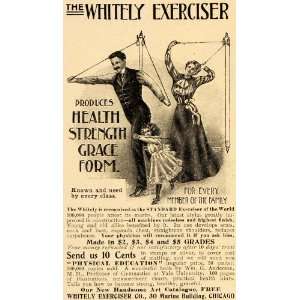 1899 Ad Whitely Exerciser Physical Education Strength   Original Print 