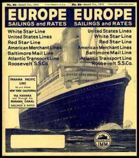 SHIP SCHEDULES AND FARES TO EUROPE OCTOBER, 1932,  