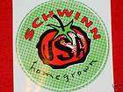 Schwinn S Logo sticker 3 inch Orange on Chrome items in Bicycle Parts 
