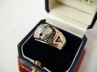   & Diamond Mens Masonic Ring ~Scottish Rite Masons 32 Degree  