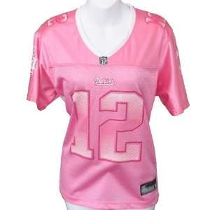  Women`s New England Patriots #12 Tom Brady Pink SuperBowl 
