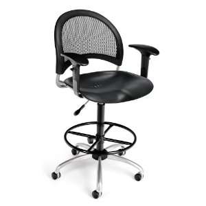  OFM Moon Swivel Plastic Chair and Stool with Arms and 