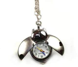   Ladybug Lady Pocket Quartz Necklace Pendant Watch Clock Chain Gift Hot