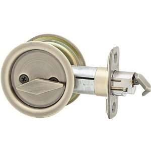    Kwikset 335 Polished brass Round Pocket Door Lock