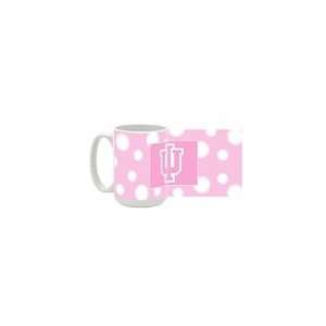   Indiana Hoosiers (Pink Polka Dot) 15oz Ceramic Mug