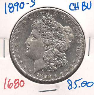 1890 S Morgan Silver Dollar Choice BU #1680+  