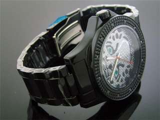 King Master 12 Diamond Watch with Black Case Skull Face  