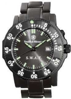 Smith & Wesson Swat Tactical Watch w/ Back Glow & Metal Band Military 