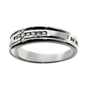    Womens Beloved Diamond Cross Christian Purity Ring Jewelry