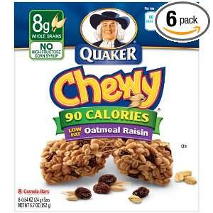 Quaker Oatmeal Raisin Chewy Granola Bars 90 Calories, 8 Bars per Pack 