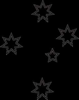 SOUTHERN CROSS Outline BLACK Aussie / NZ Decal Sticker  